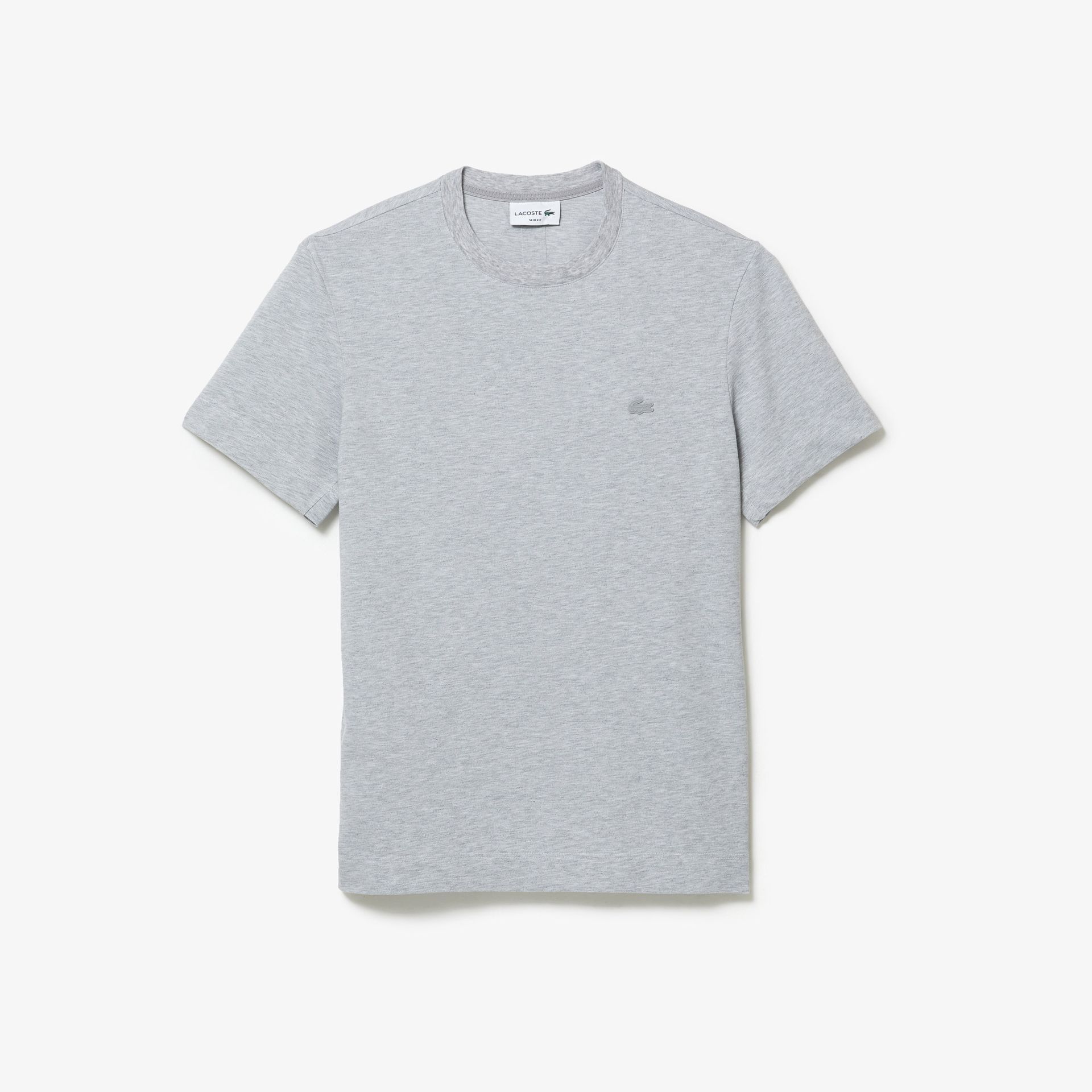 Lacoste męski T-shirt z mieszanki piki i bawełny organicznej z okrągłym dekoltem