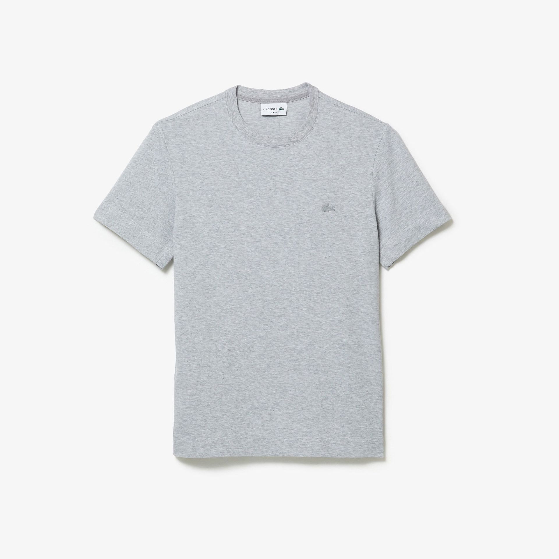 Lacoste męski T-shirt z mieszanki piki i bawełny organicznej z okrągłym dekoltem