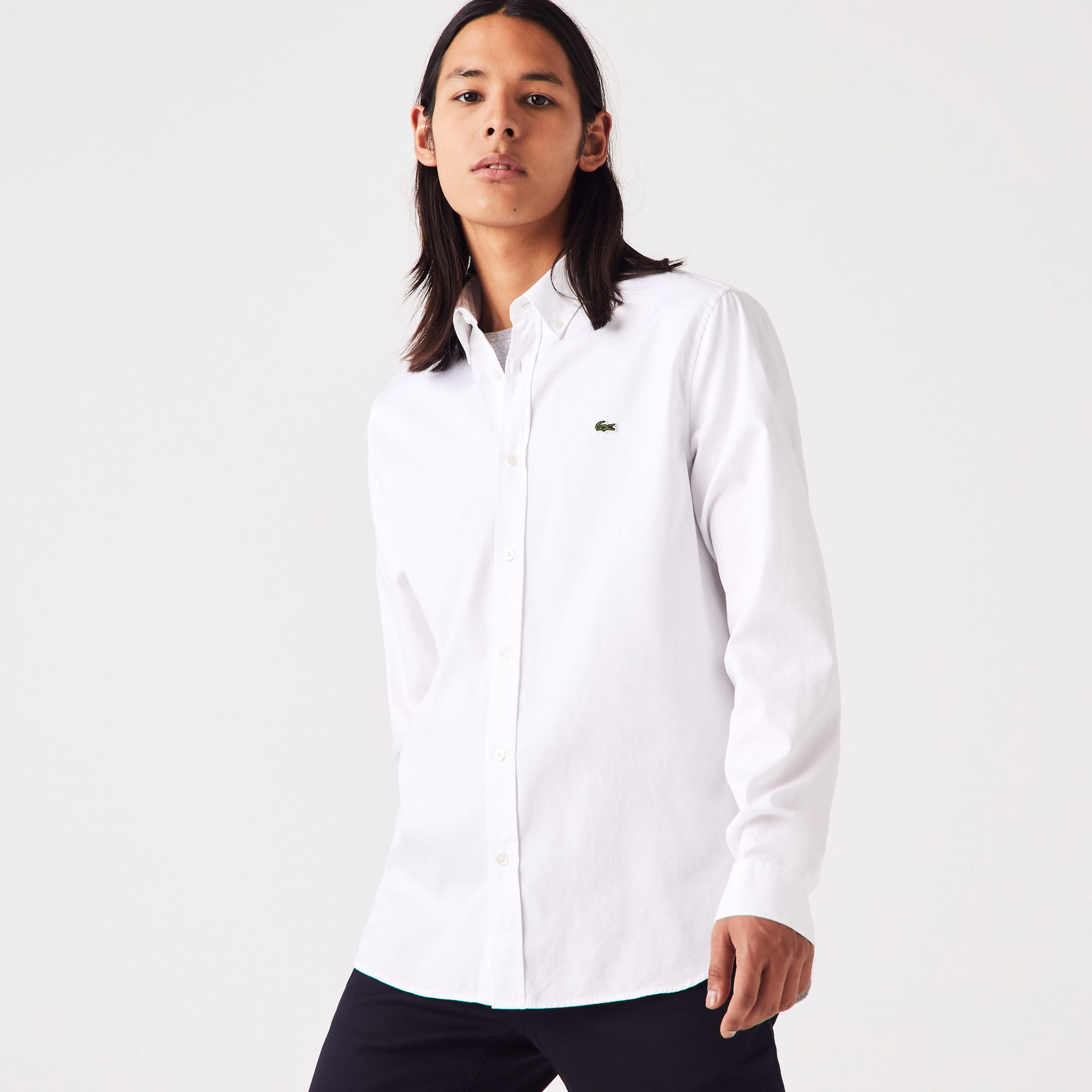 Lacoste męska koszula z bawełny klasy premium Regular Fit