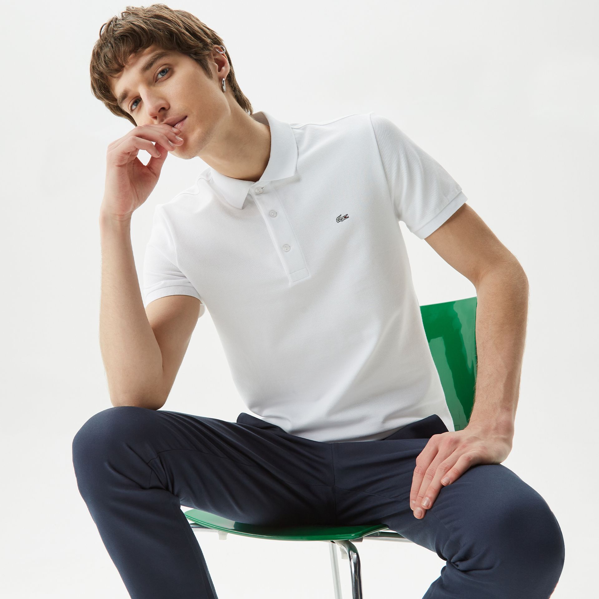 Lacoste męska koszulka polo z elastycznej drobnej piki Slim Fit
