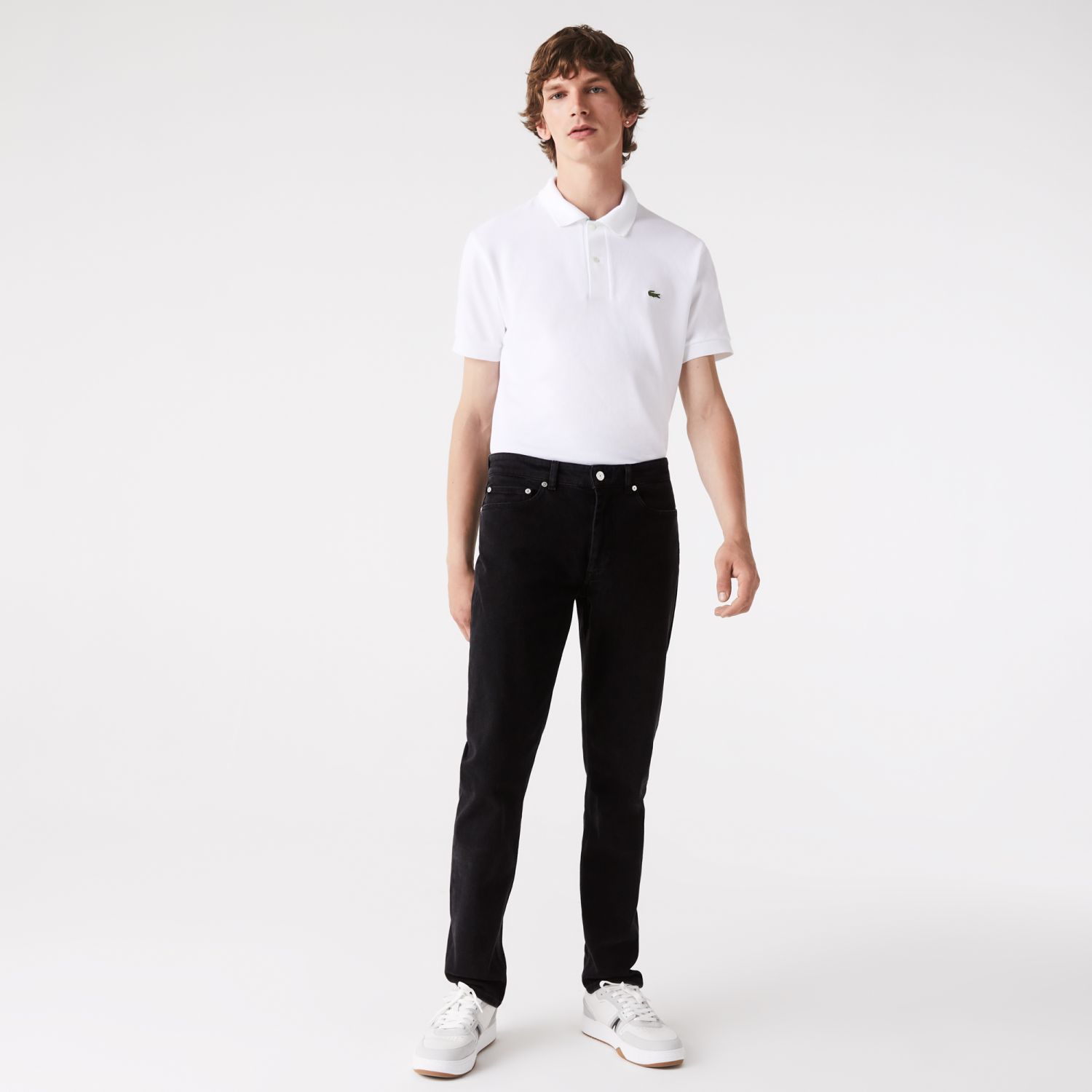 Lacoste męskie dżinsy z elastycznego denimu bawełnianego Slim Fit