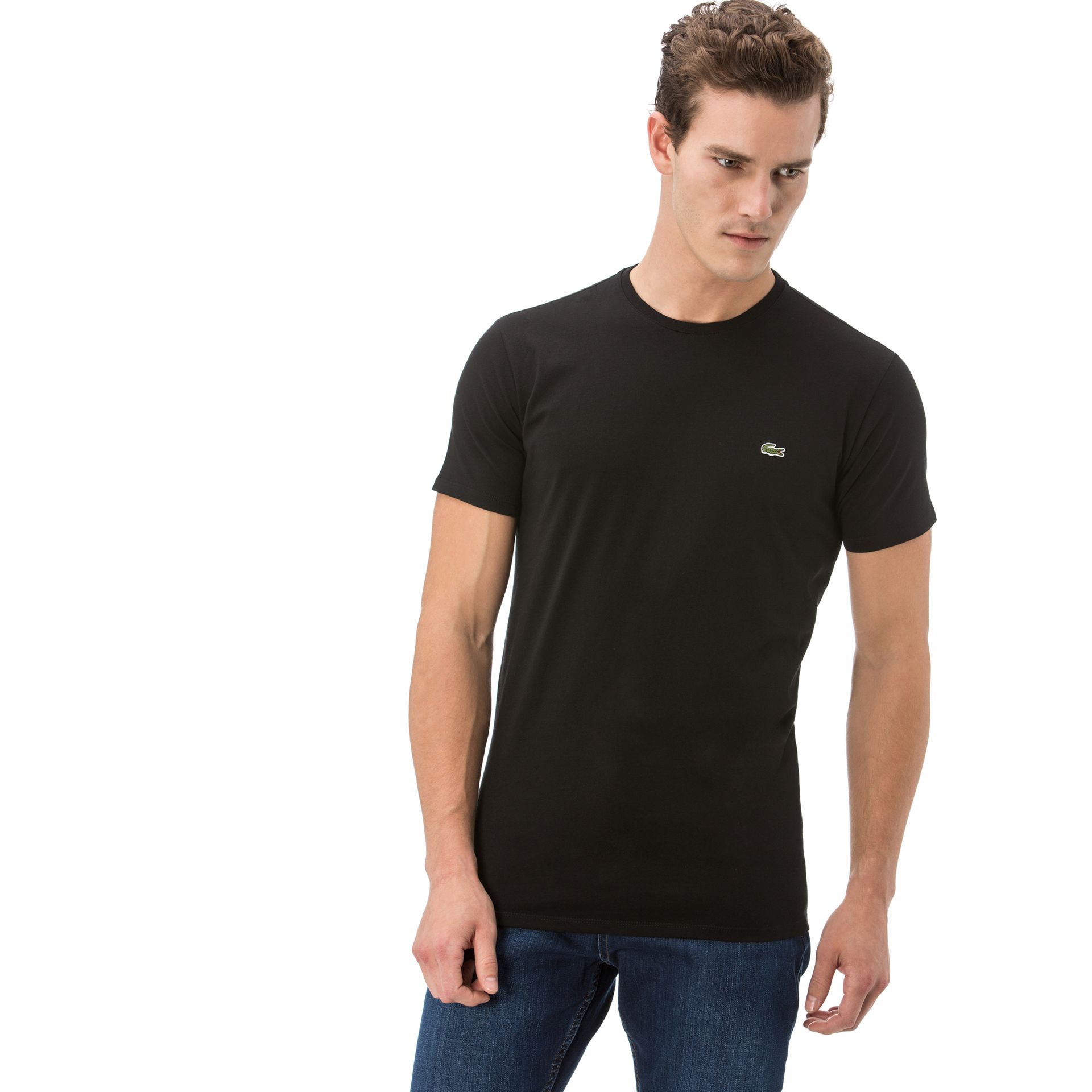 Lacoste męski T-shirt bawełniany z okrągłym dekoltem