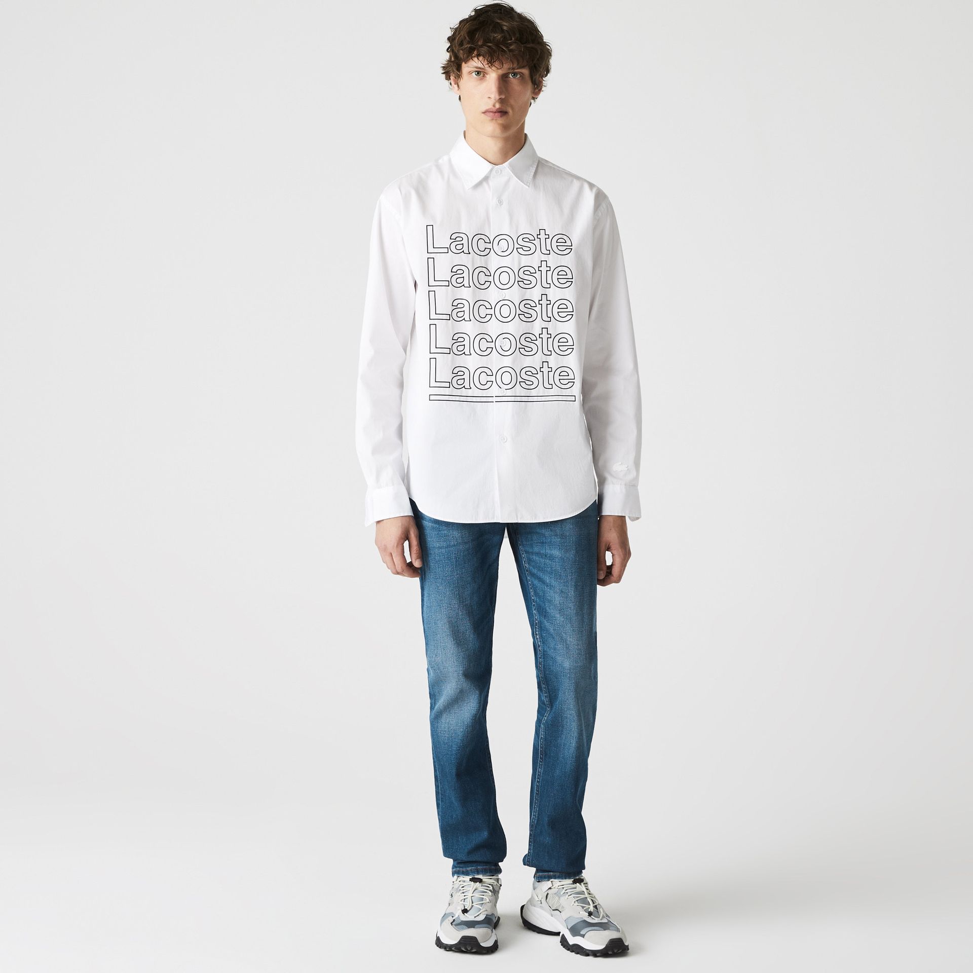 Lacoste Męskie Elastyczne Jeansy Slim Fit Z 5 Pięcioma Kieszeniami