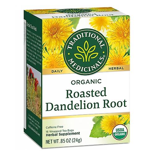 Traditional Medicinals Teas Tradycyjne leki Organiczna prażona herbata z korzenia mniszka lekarskiego, 16 torebek (opakowanie po 1)