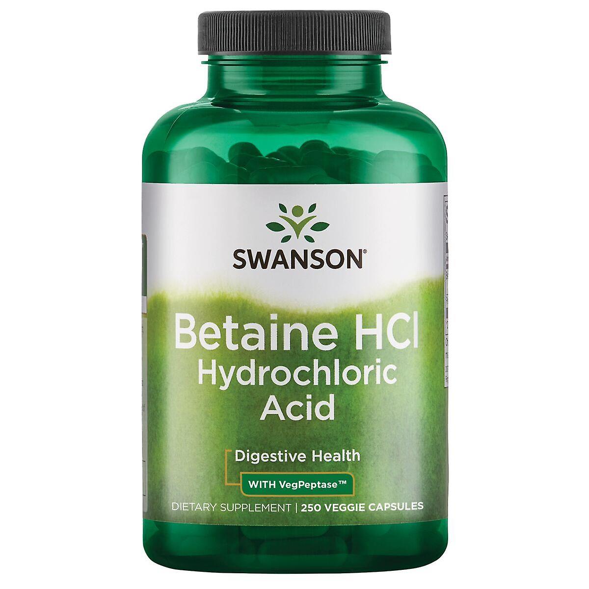 Swanson - Kwas Chlorowodorowy HCl z Pepsyną, 250 kapsułek