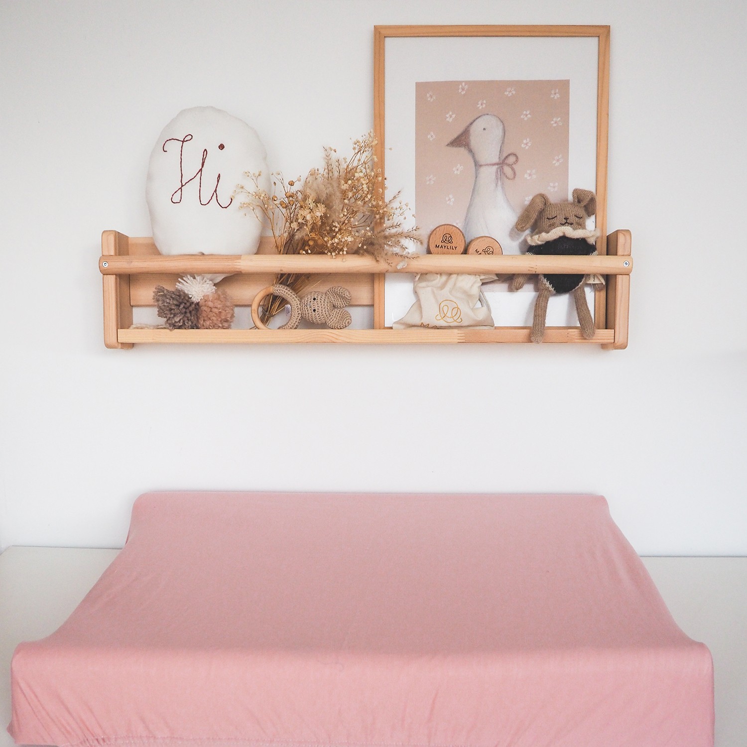 Prześcieradło pokrowiec na przewijak - pudrowy róż