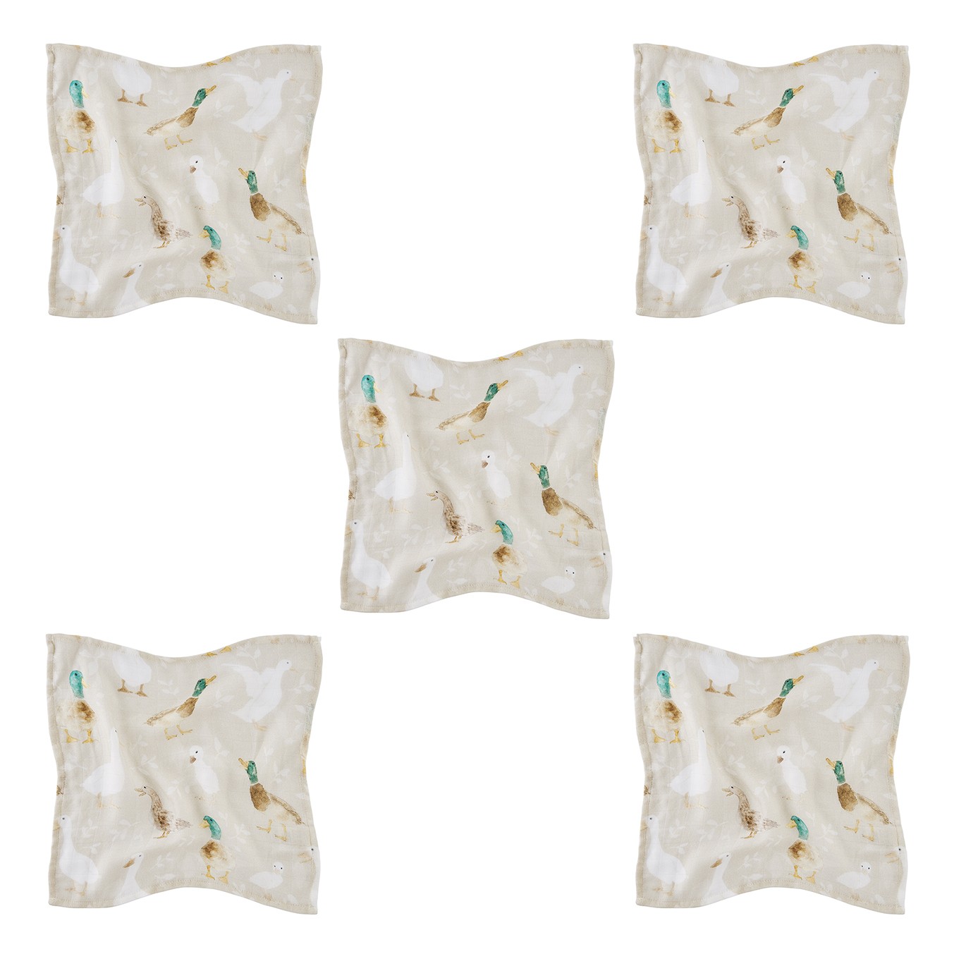 5-pak - Pieluszki bambusowe mini 25x25 - Dziubaczki