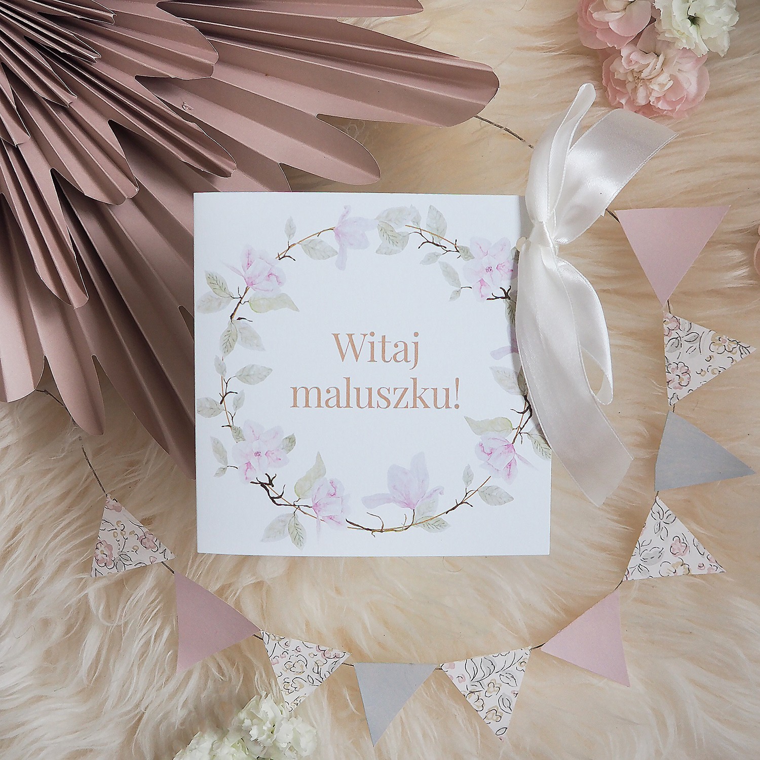 Kartka Witaj maluszku - Rozkwitajki