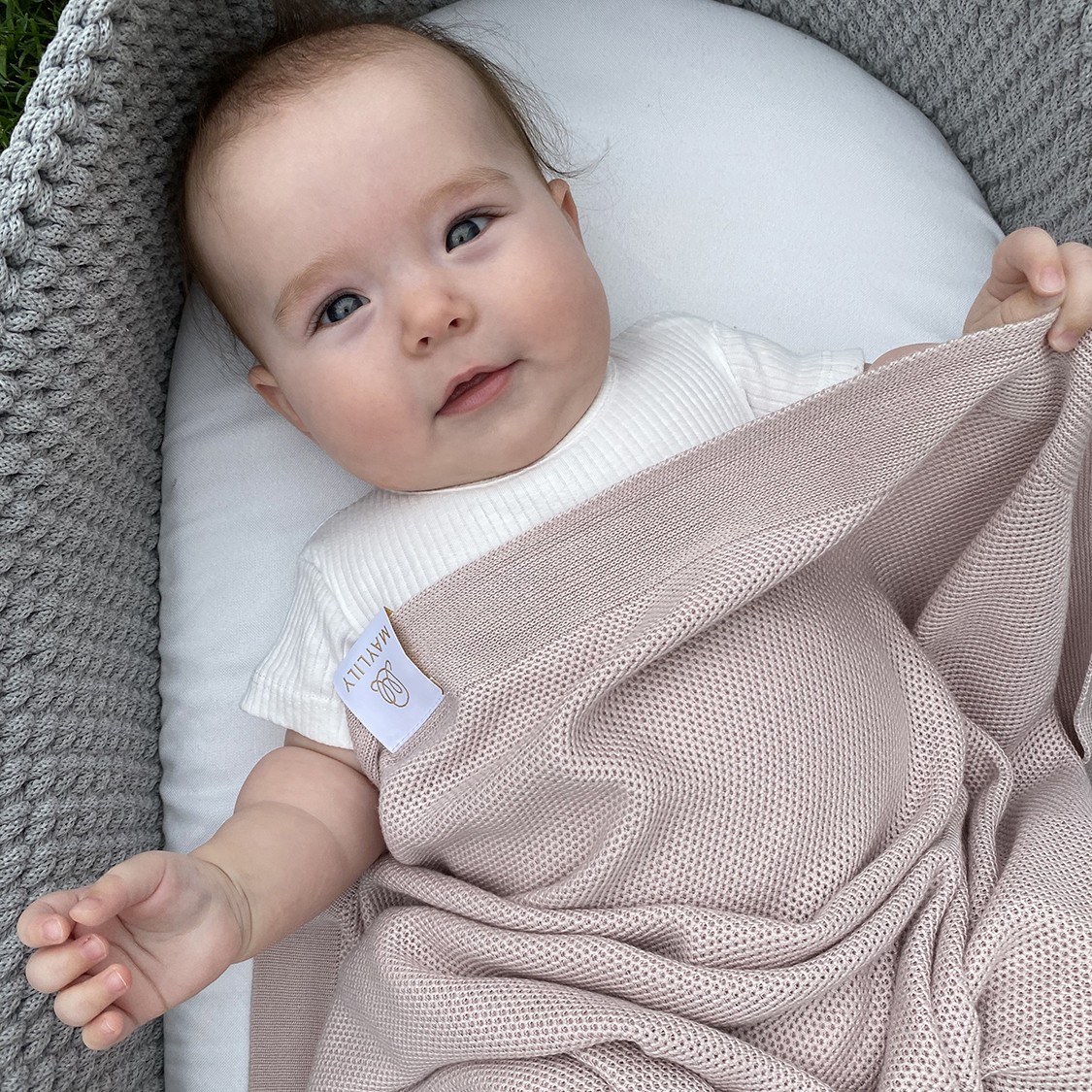 Kocyk bambusowy Mgiełka - pudrowy róż