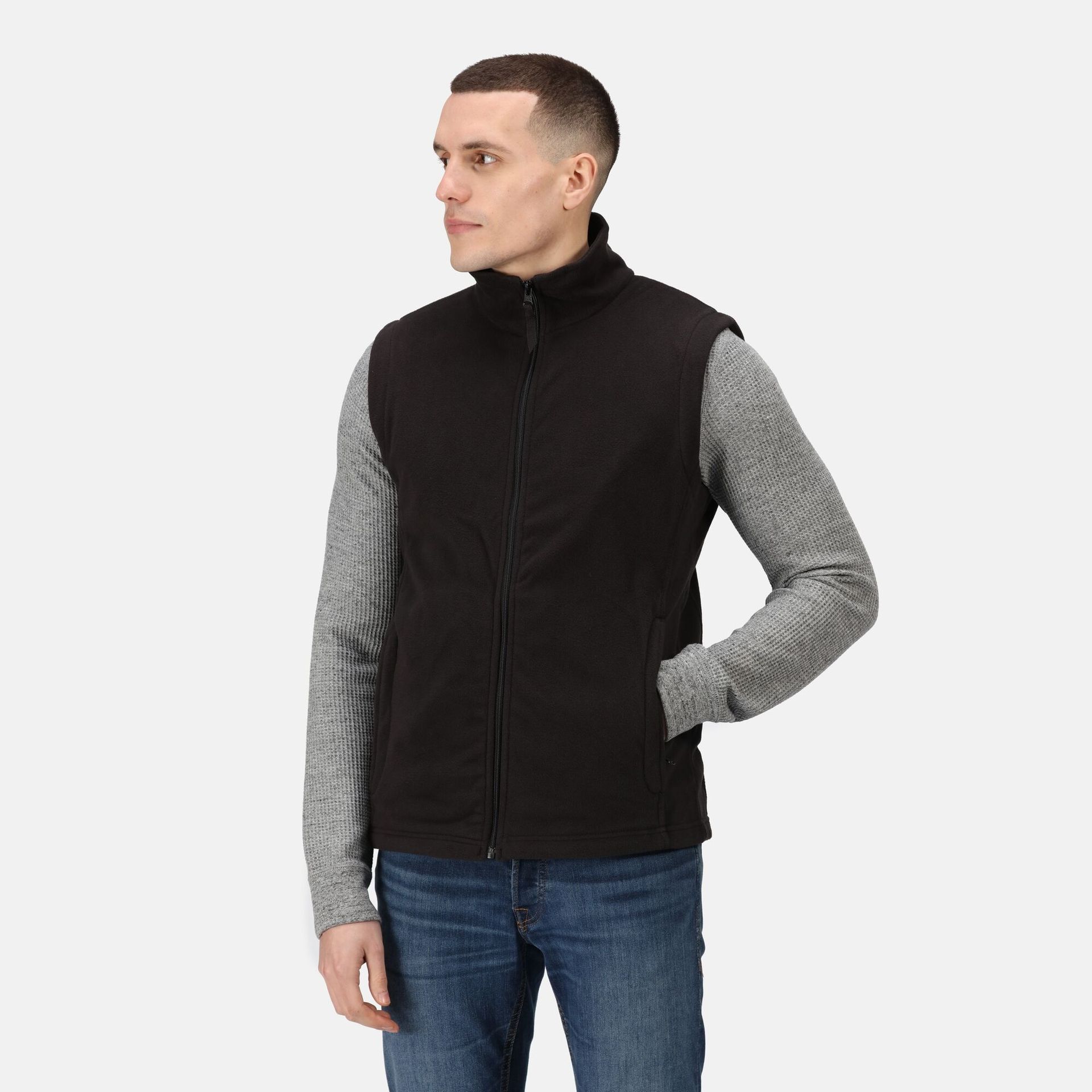Regatta Professional Męska Kamizelka Polarowa Micro Czarny, Rozmiar: XL