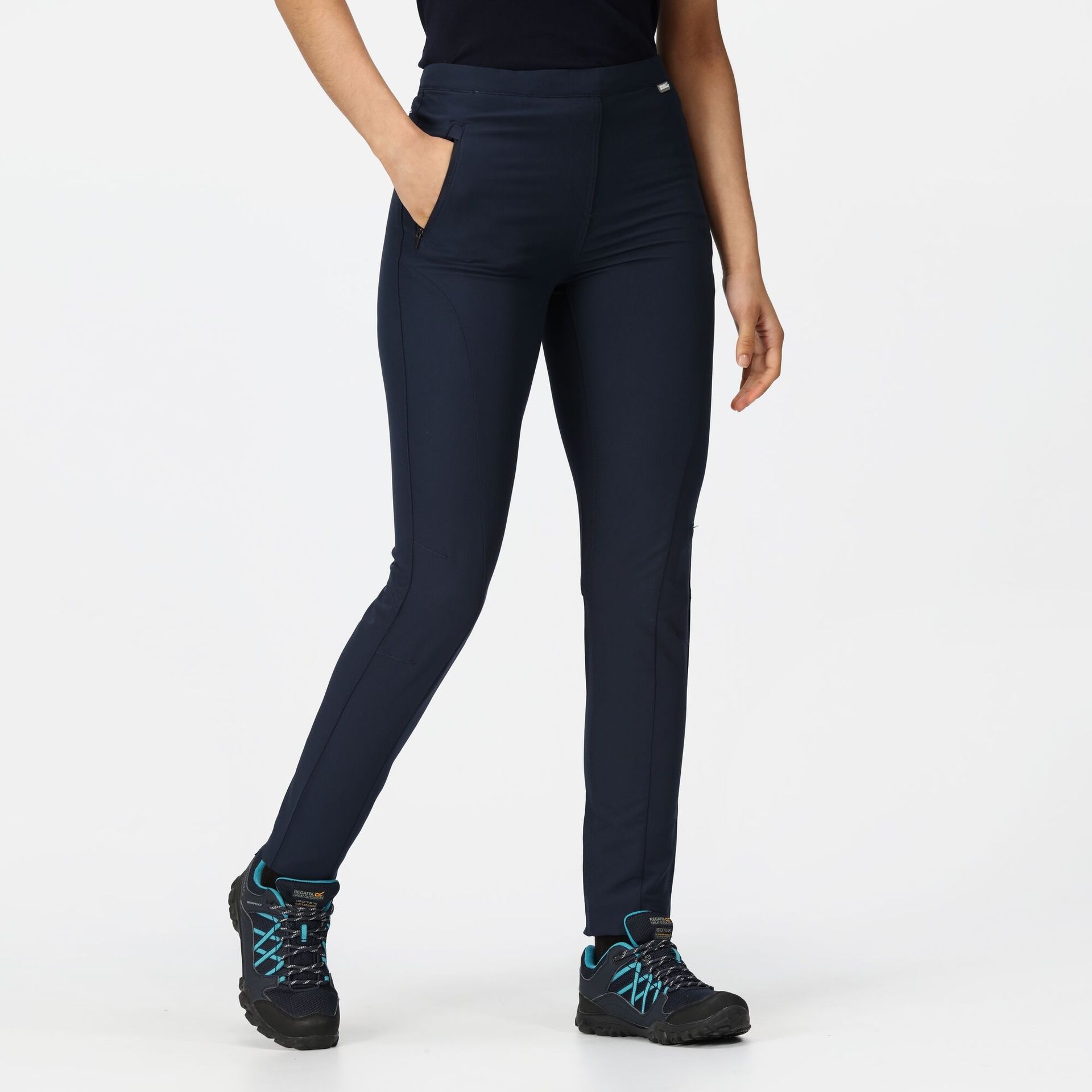 Regatta Damskie Spodnie Trekkingowe Pentre Stretch Granatowy, Rozmiar: 34L