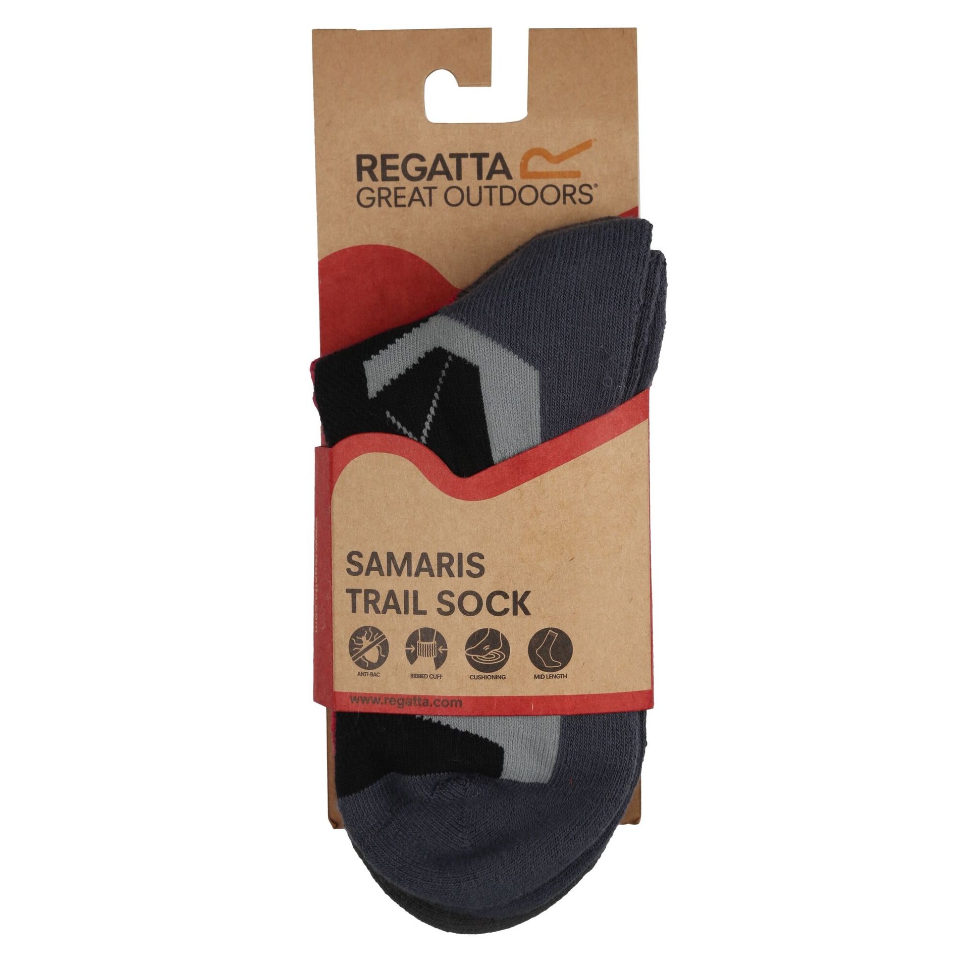Regatta Damskie Skarpety Outdoorowe Ladies 2-pak Czarno-różowy, Rozmiar: 35.5-38