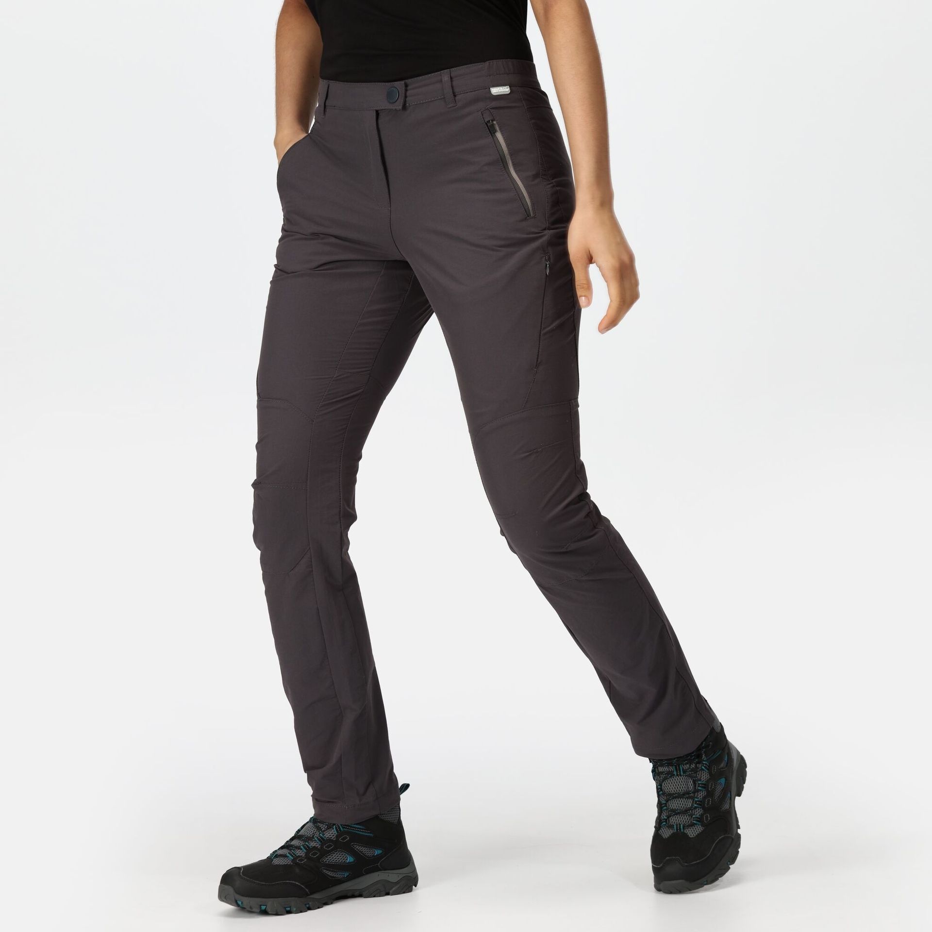 Regatta Damskie Spodnie Trekkingowe Highton Stretch Szary, Rozmiar: 34R