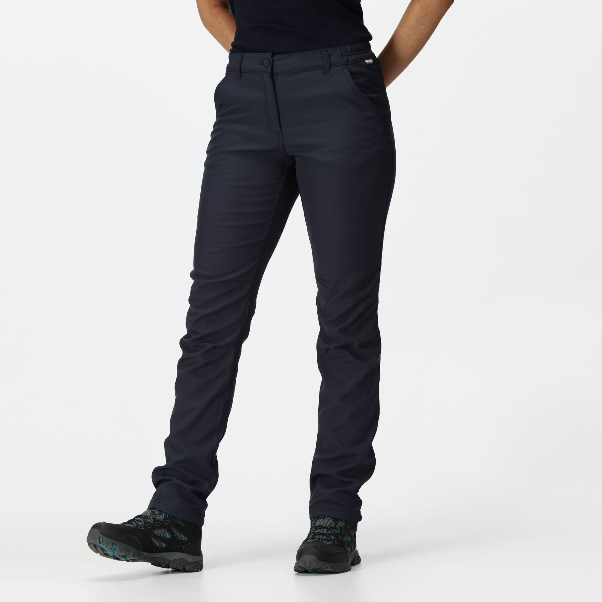 Regatta Damskie Spodnie Trekkingowe Softshell Fenton Granatowy, Rozmiar: 40S
