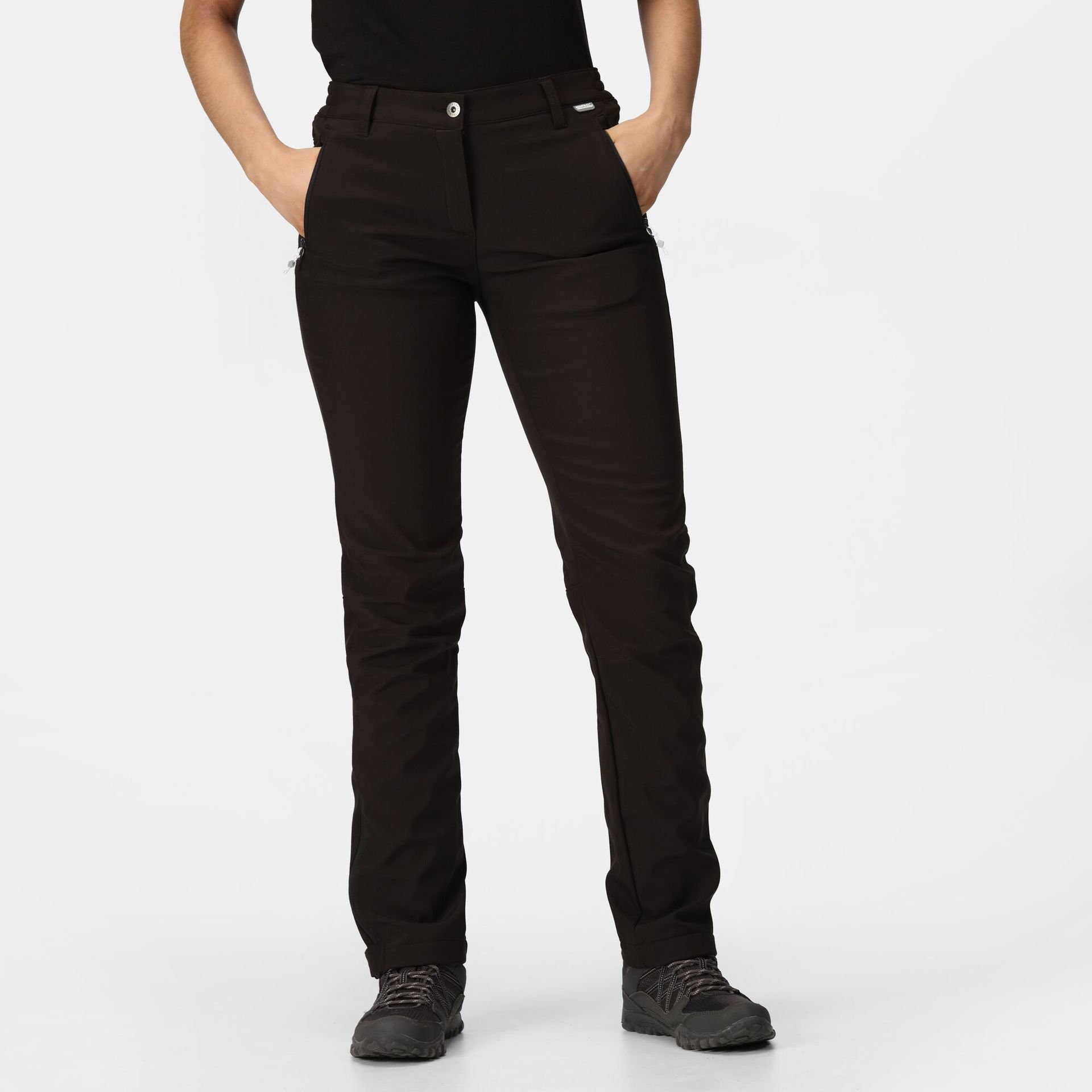 Regatta Damskie Spodnie Trekkingowe Softshell Geo II Czarny, Rozmiar: 40S
