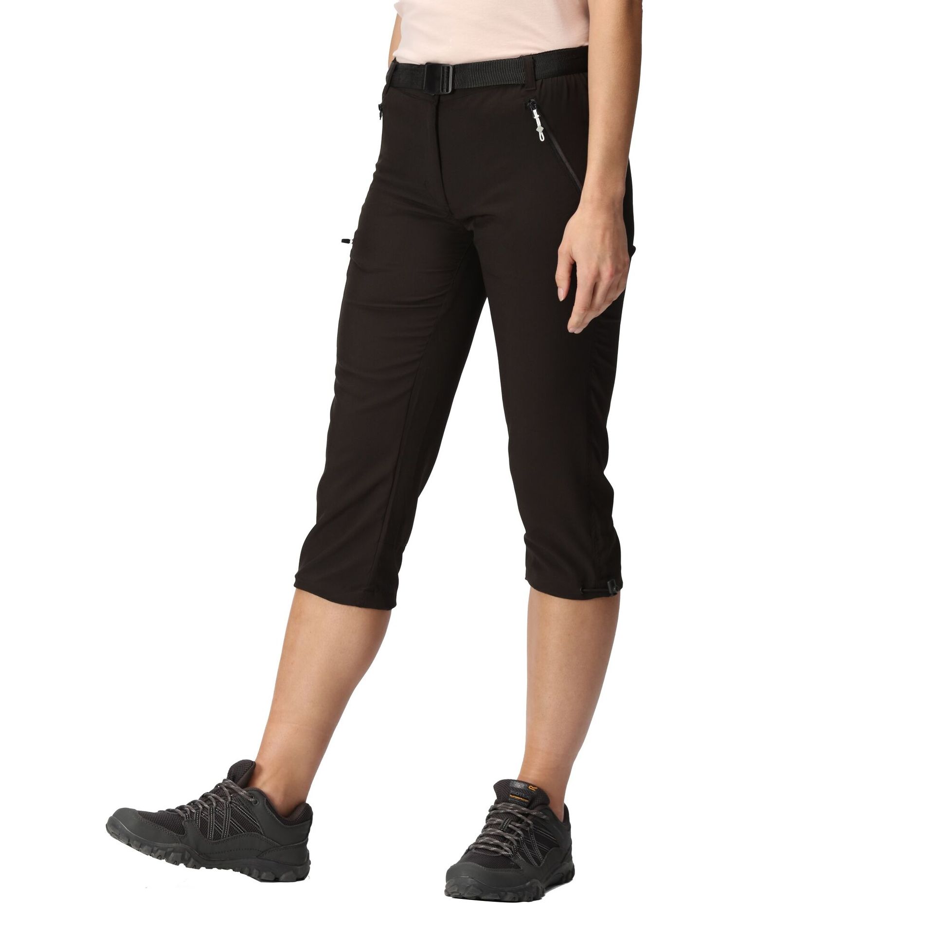 Regatta Damskie Spodnie Trekkingowe 3/4 Xert Capri Light Czarny, Rozmiar: 42