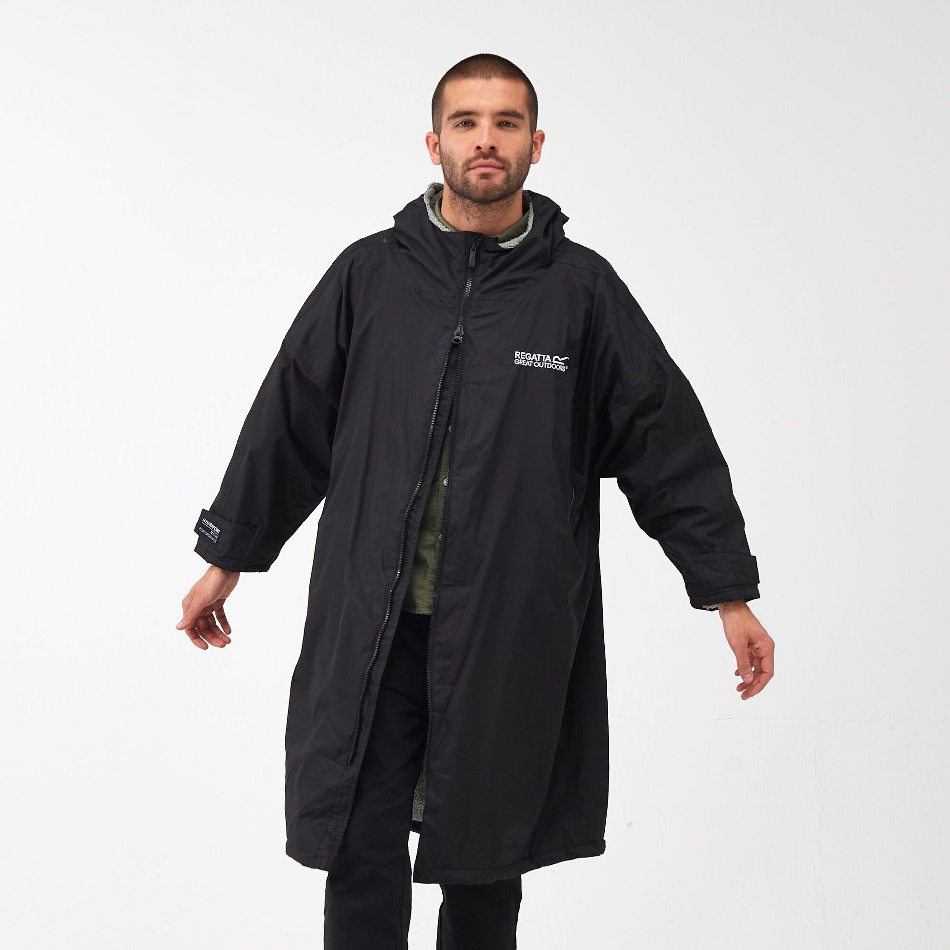 Regatta Unisex Płaszcz Plażowy Wodoodporny Changing Robe Czarny, Rozmiar: L/XL