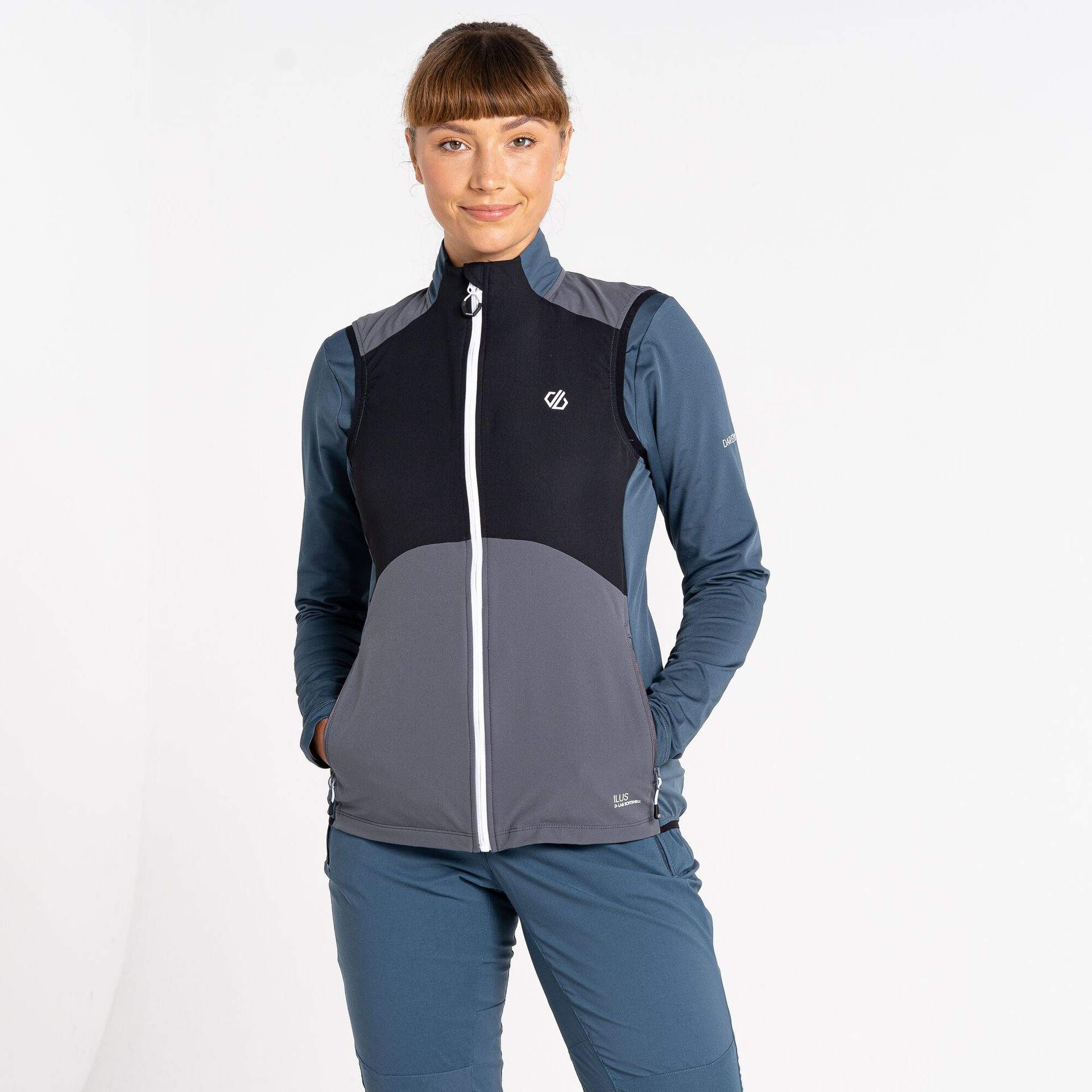 Dare 2b - Damska Kamizelka Softshell Avidly Szaro-czarny, Rozmiar: 36