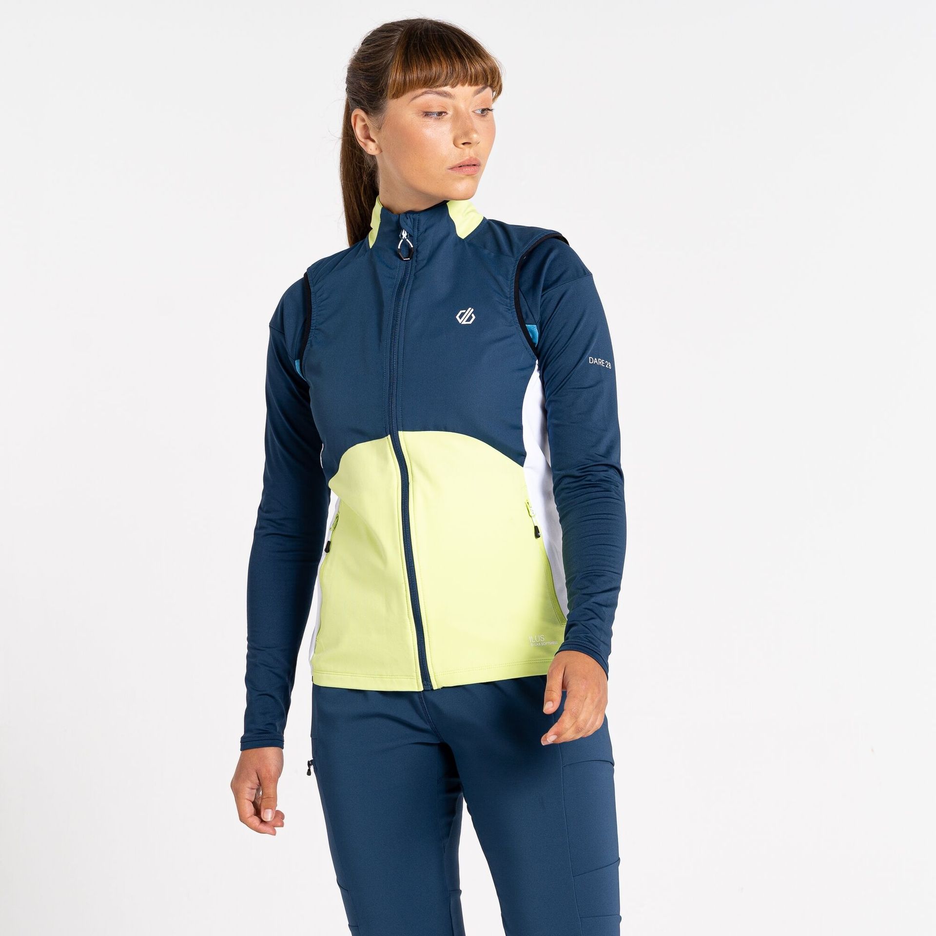 Dare 2b - Damska Kamizelka Softshell Avidly Zielono-niebieski, Rozmiar: 44