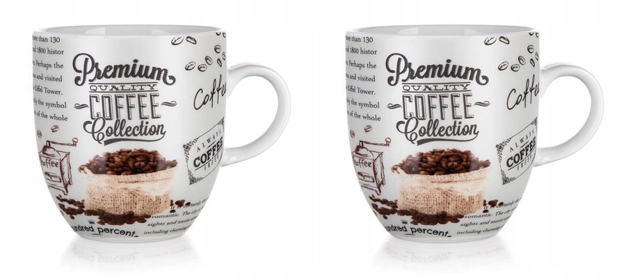 FILIŻANKA KUBEK 2 x 280 ml na kawę napoje komplet