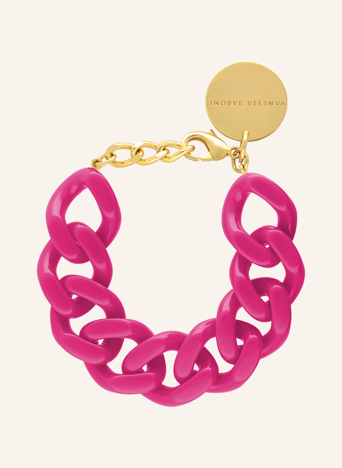 Vanessa Baroni Bransoletka Flat Chain pink