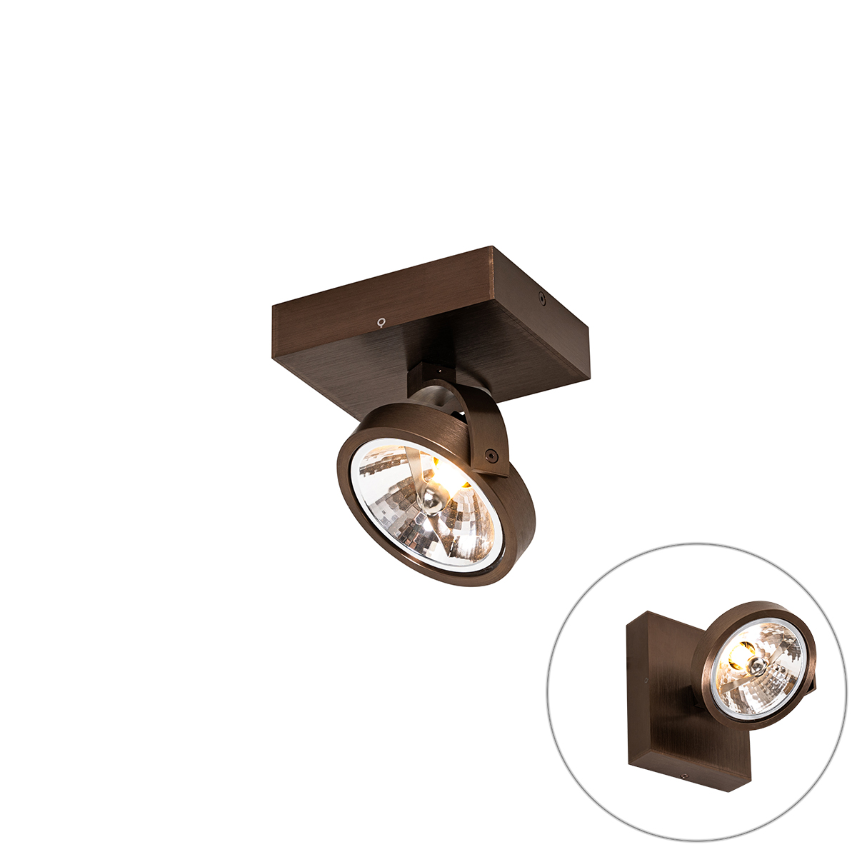 QAZQA Punkt projektowy z możliwością regulacji w kolorze ciemnego brązu - Go