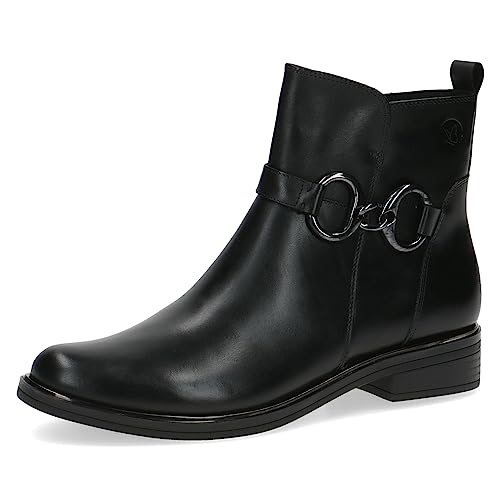 Caprice Damskie botki 9-26259-41 płaskie sznurowane, Czarna papka, 40 EU