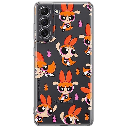 ERT GROUP etui na telefon Samsung S21 FE, case oryginalny i oficjalnie licencjonowany przez The Powerpuff Girls, wzór The Powerpuff Girls 007, plecki z TPU częściowo przeźroczyste