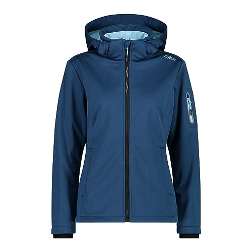 CMP damska kurtka Softshell melanżowa z odpinanym kapturem, Majolica Mel, 44