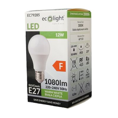 ECOLIGHT2 ECOLIGHT2 Żarówka LED CLASSIC Eco Light 12W E27 A60 WW 1080 lm EC79285 EC79285