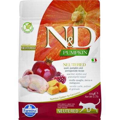 Farmina N&D Pumpkin feline QUAIL, PUMPKIN AND POMEGRANATE RECIPE 300g