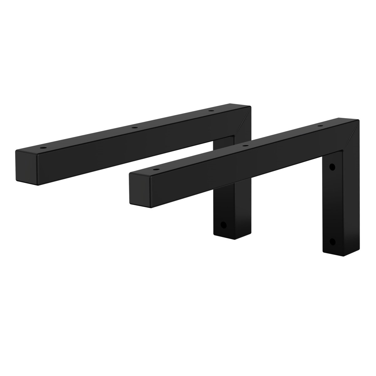 Wspornik ścienny, zestaw 2 sztuk, kątownik w kształcie litery L 300x150 mm, czarny, stal ML-Design