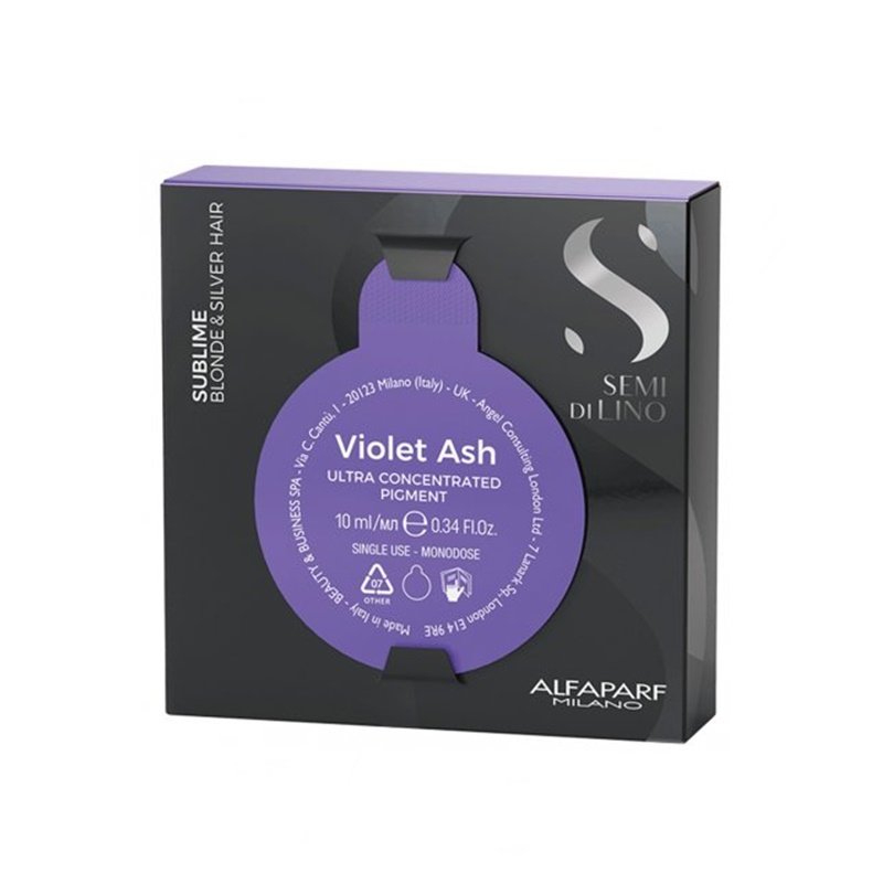 Alfaparf Semi Di Lino, neutralizujący pigment do włosów blond i siwych, Violet Ash, 10ml