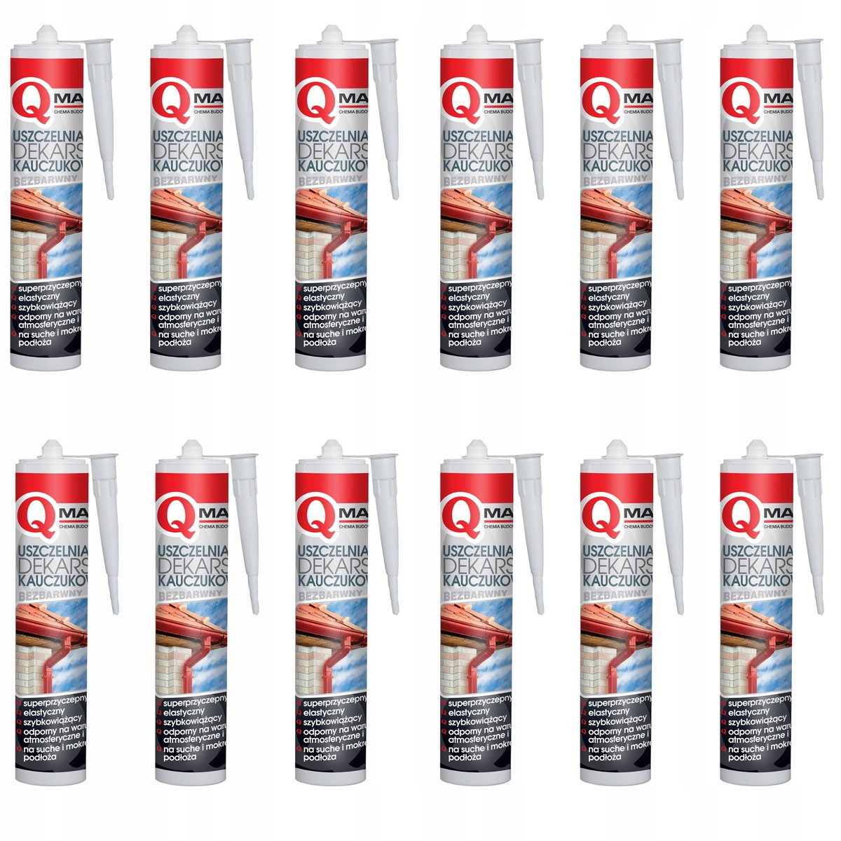 Qmar Uszczelniacz Dekarski Kauczukowy 12x300ml