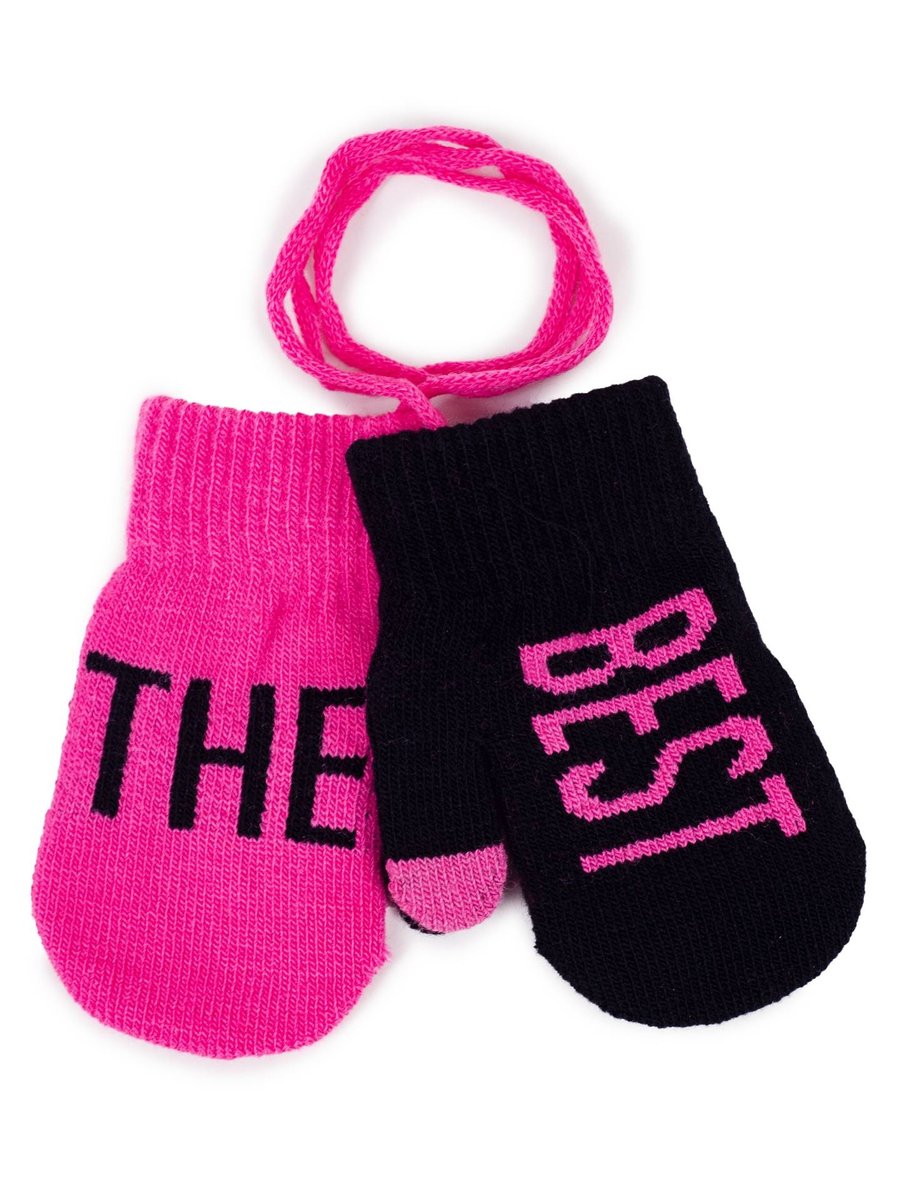 Rękawiczki dziewczęce jednopalczaste ze sznurkiem THE BEST dotykowe 16 cm