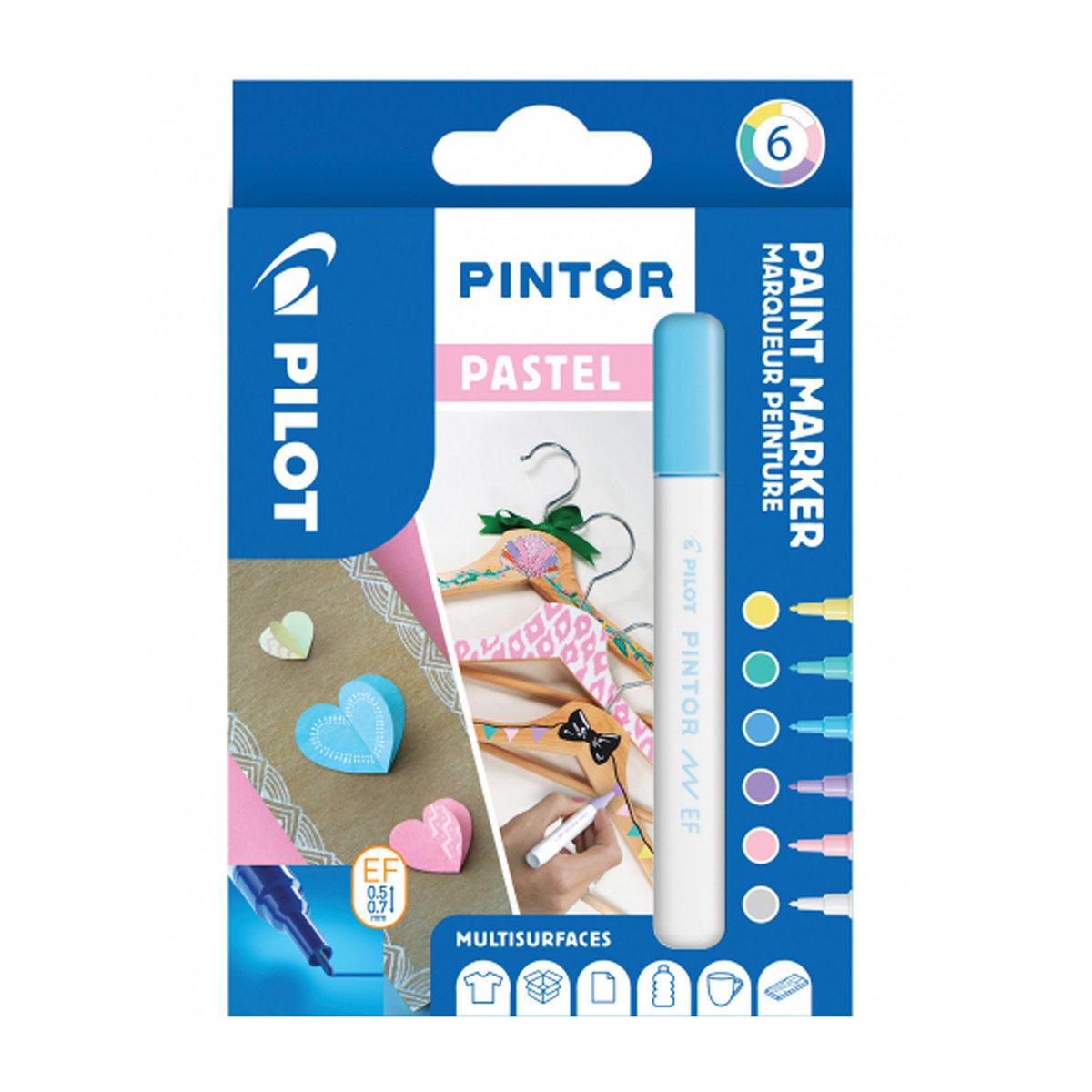 Zestaw 6x Marker z farbą PILOT Pintor pastelowe
