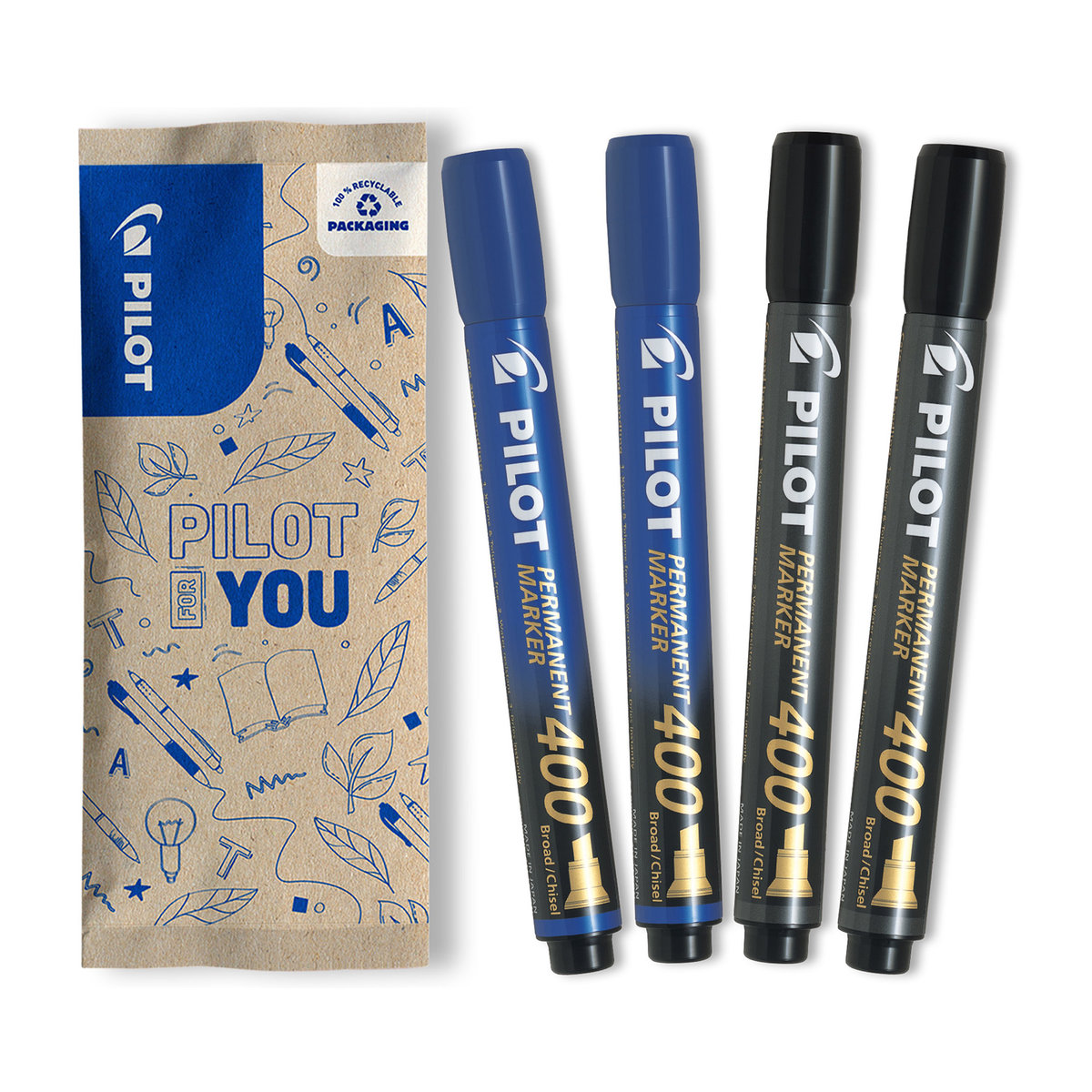 Zestaw 4x Marker permanentny PILOT SCA-400 mix