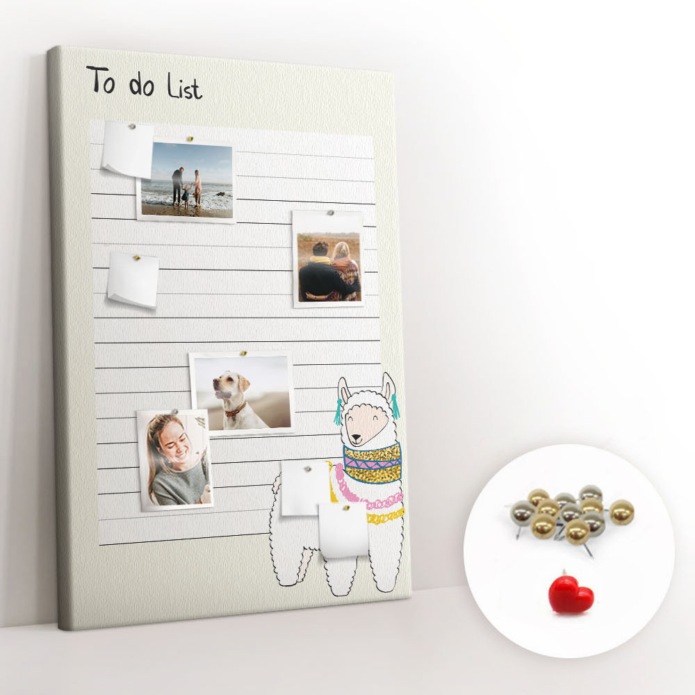 Duży Planer na Ścianę z Korka + Pinezki, 80x120 cm ze wzorem Bucket List