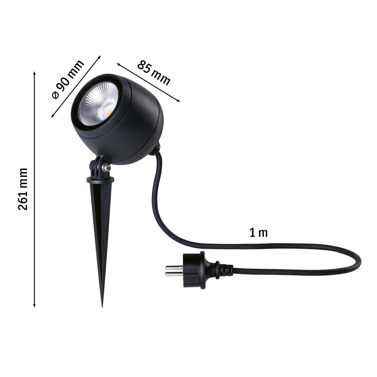 Paulmann Kikolo reflektor z grotem ziemnym LED 8W 3000K 60°