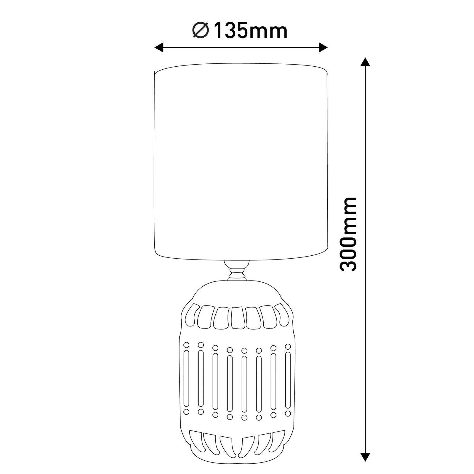 Näve Lampa stołowa Erida, ceramika i tkanina, jasnoniebieska