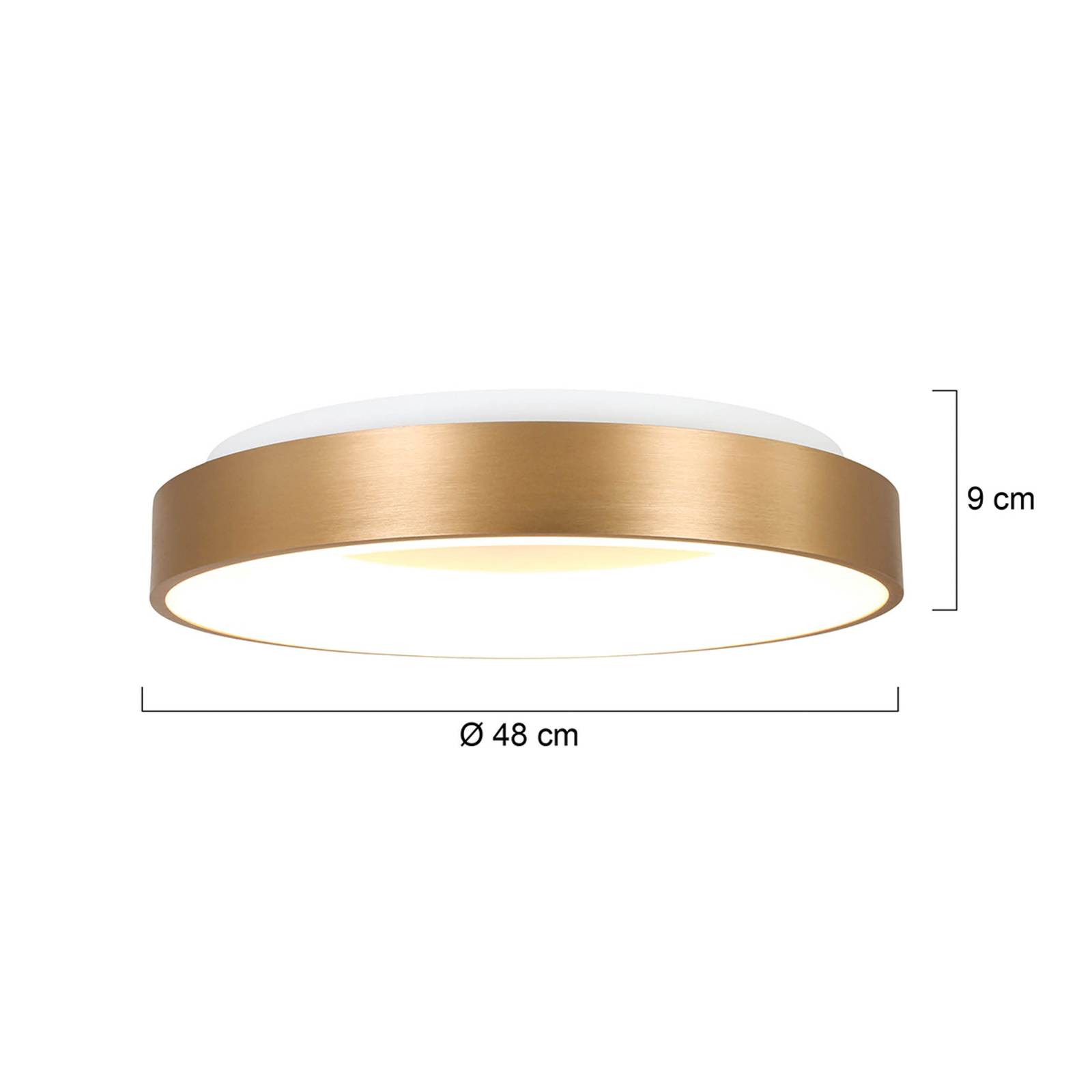 Steinhauer Lampa sufitowa LED Ringlede 2 700 K Ø 48 cm złota