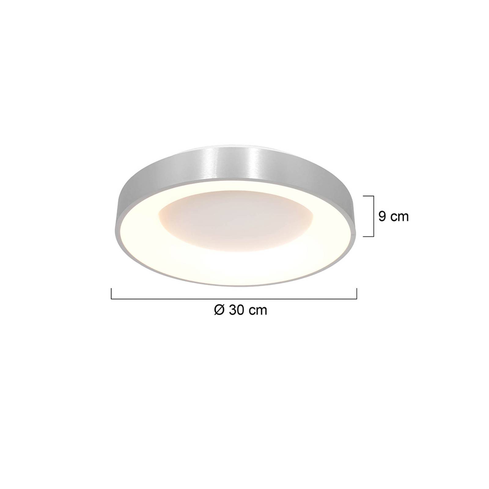 Steinhauer Lampa sufitowa LED Ringlede 2,700 K Ø 30 cm, srebrna