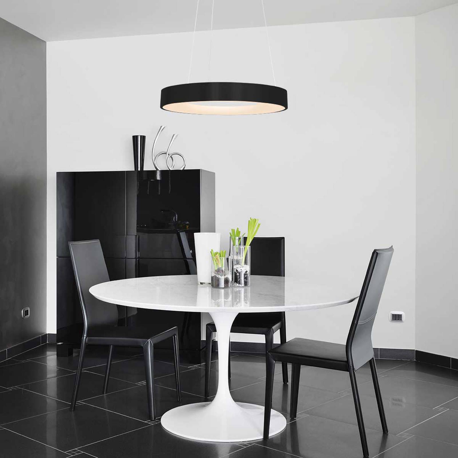 Steinhauer Żyrandol LED Ringlede Ø 48 cm czarny