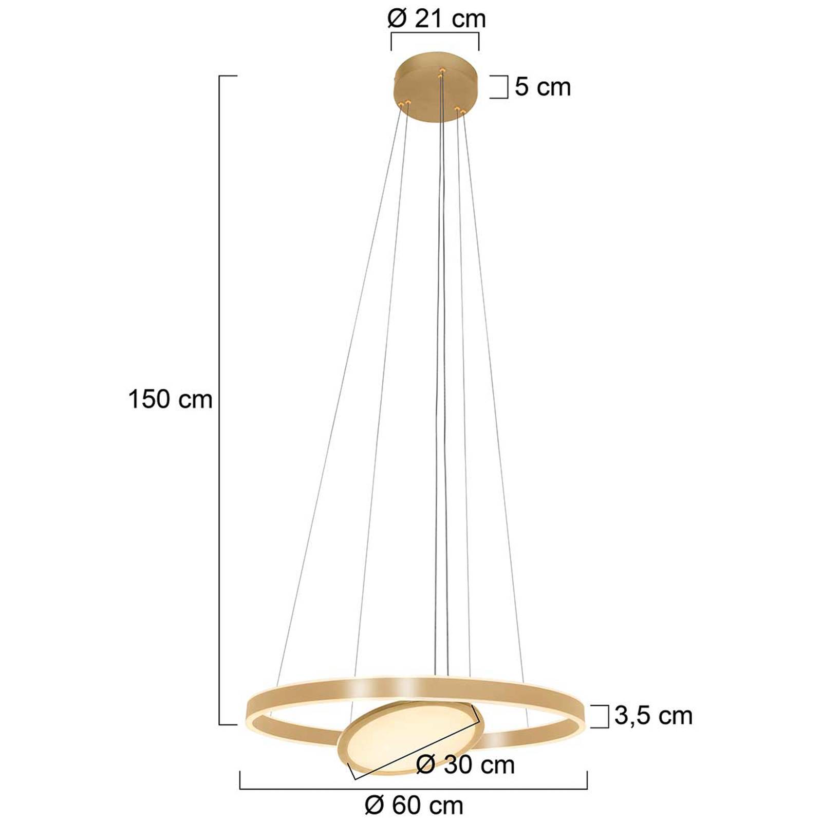 Steinhauer Żyrandol LED Ringlux 3-punktowy Ø 60 cm złoty