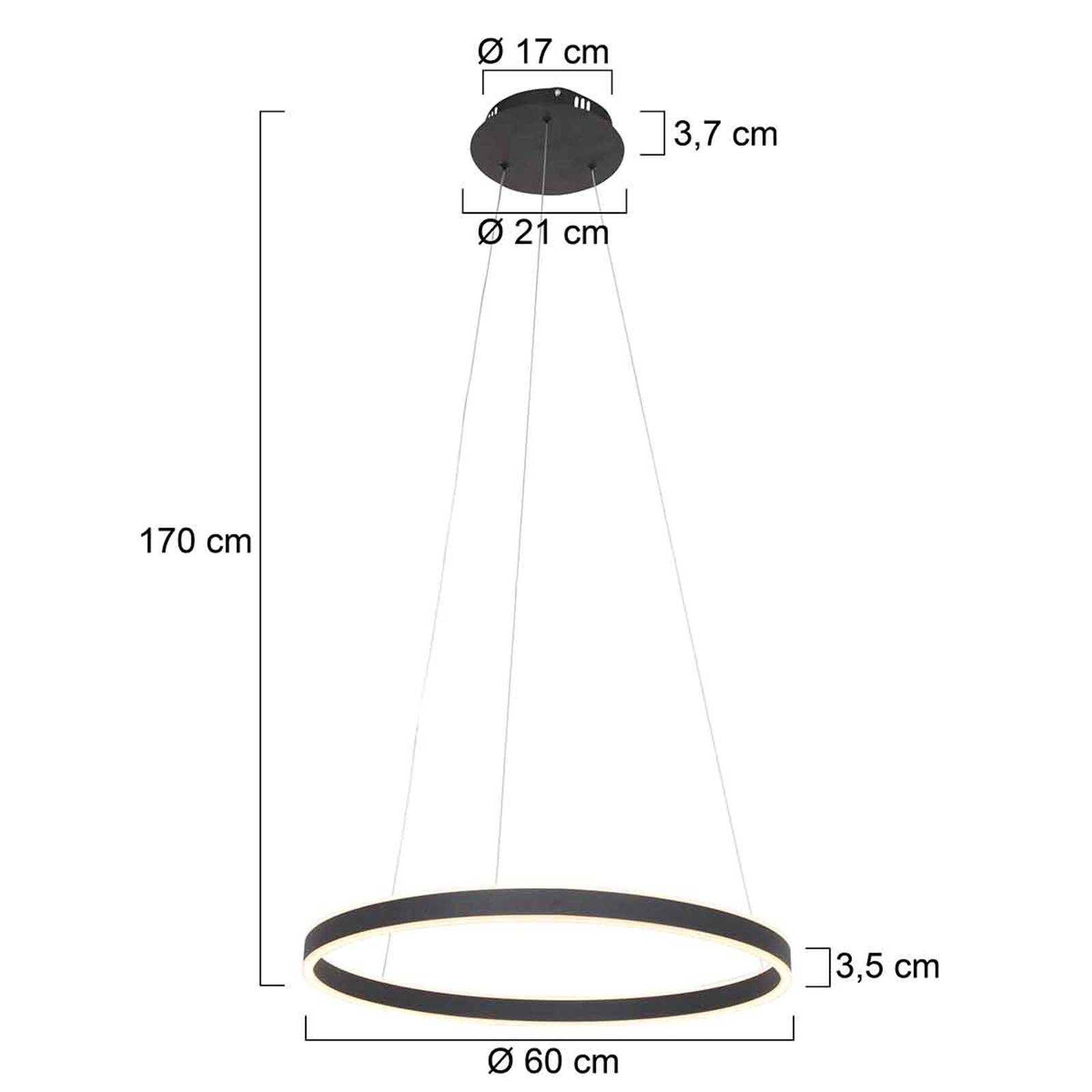 Steinhauer Żyrandol LED Ringlux Ø 60cm 2-punktowy czarny