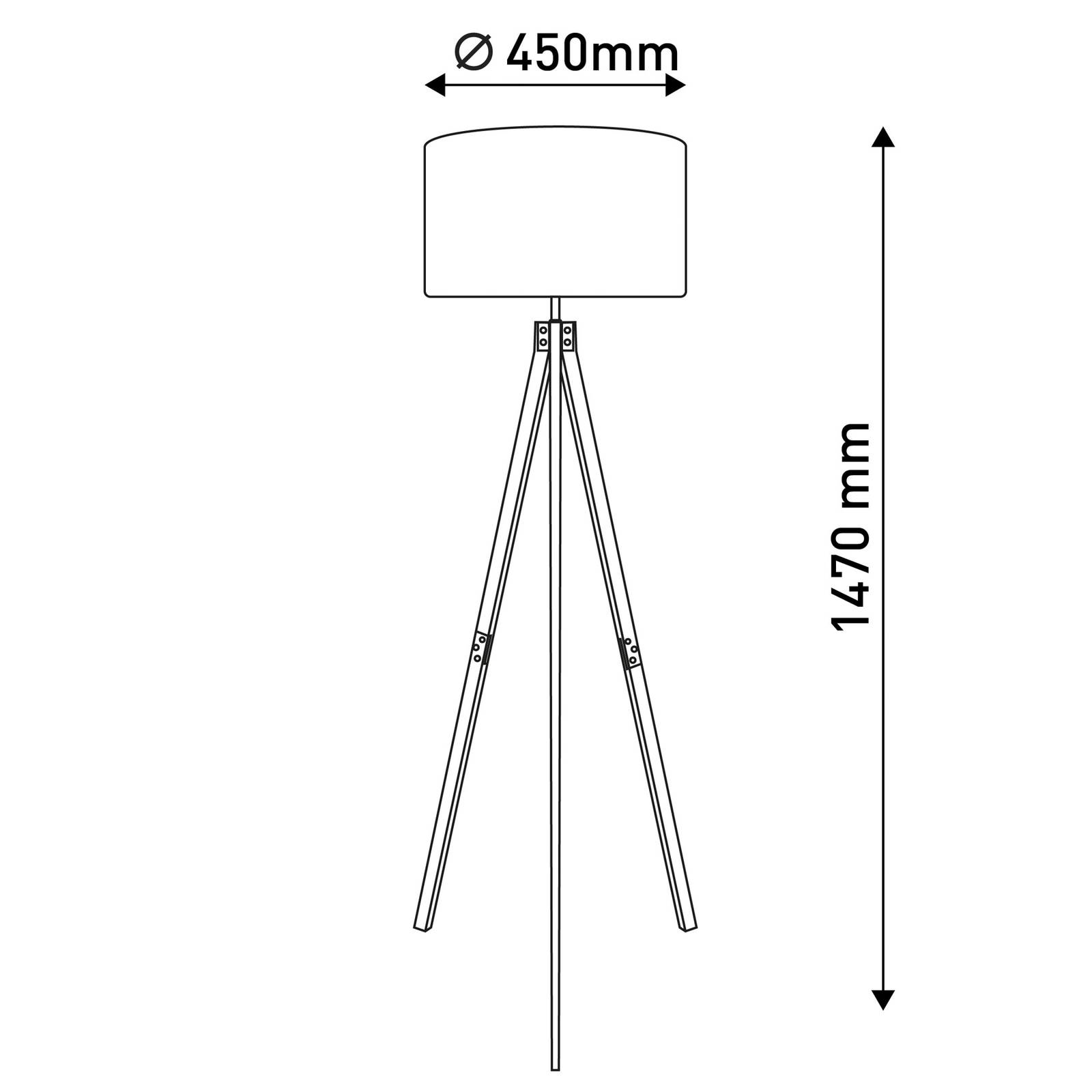 Näve Lampa podłogowa 2072528 drewniany trójnóg, tkanina