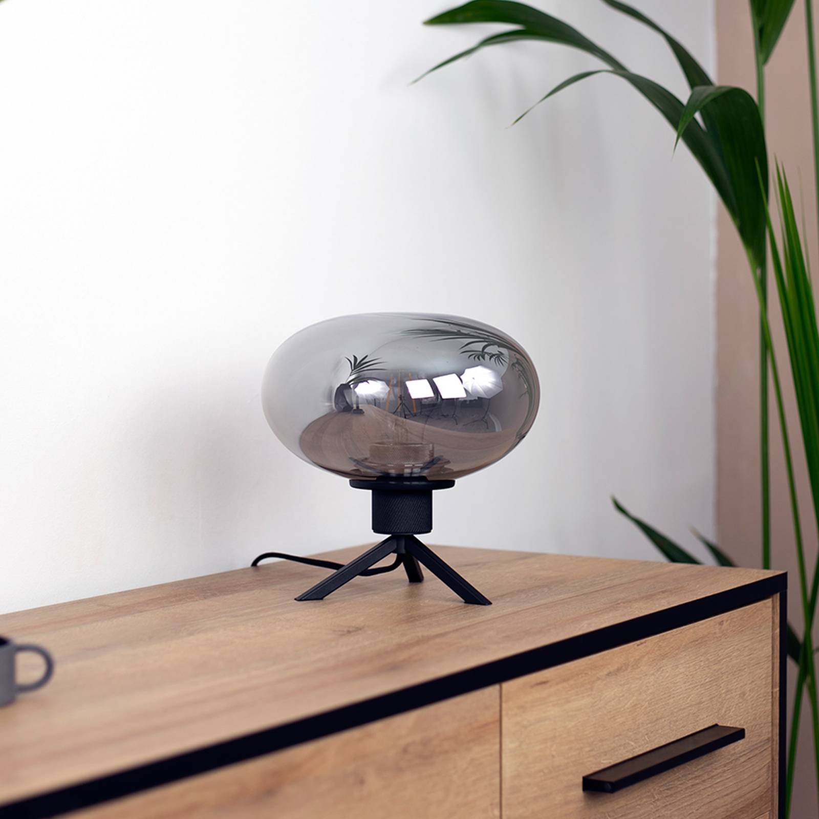 Steinhauer Lampa stołowa Reflexion, Ø 22 cm, czarna