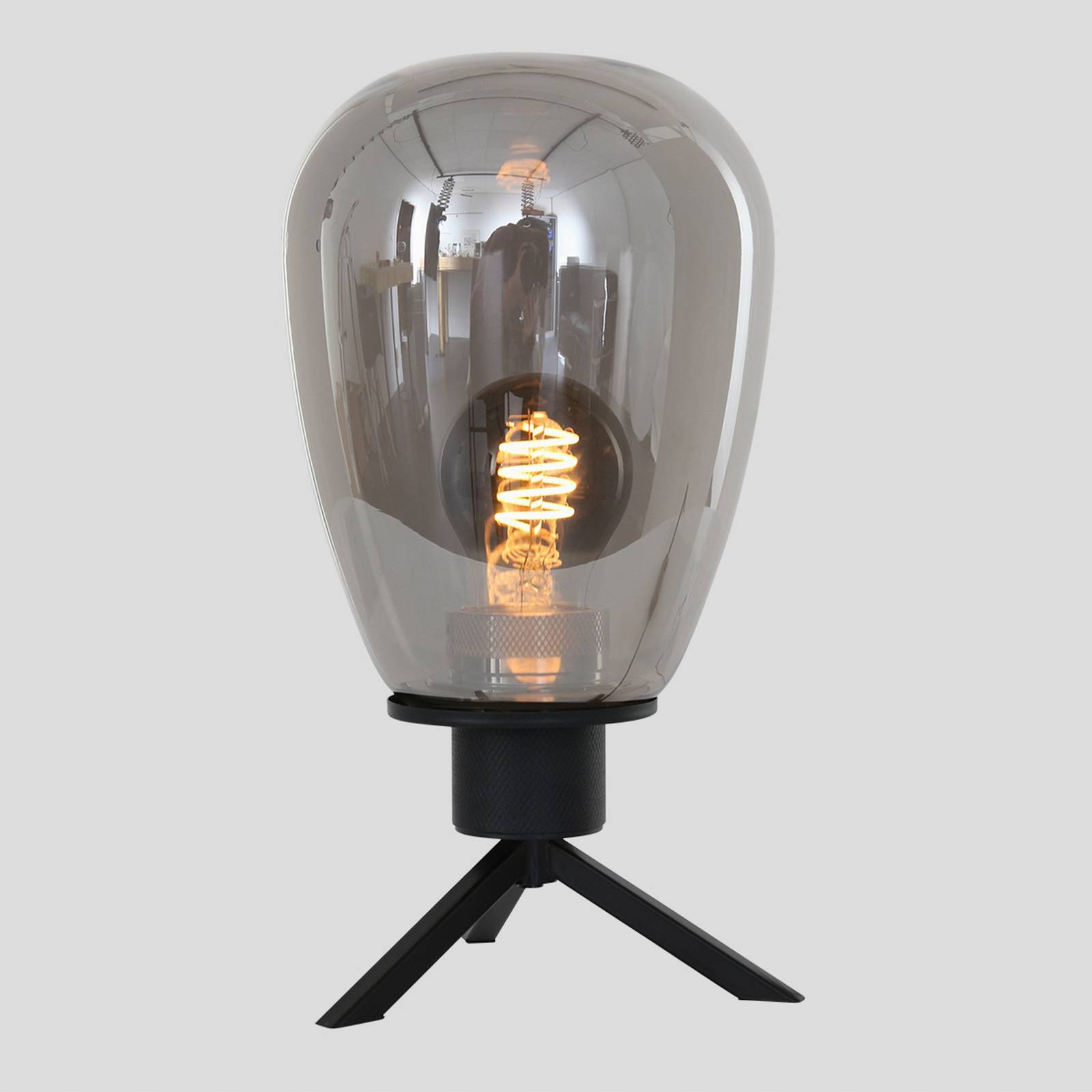 Steinhauer Lampa stołowa Reflexion, Ø 15 cm, wysokość 28 cm, czarna