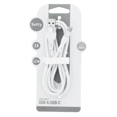 Kabel USB - USB Typ-C SETTY KSA-C-1.220 2A 1.2 m Biały