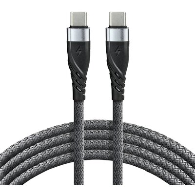 Kabel pleciony USB - C Typ-C everActive CBB-1PDG - szybkie ładowanie - 1m szary